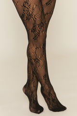 Black Lace Fishnet Tights - Arnie