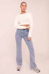 Light Blue Stretch Kick Flare Jeans - Aspen