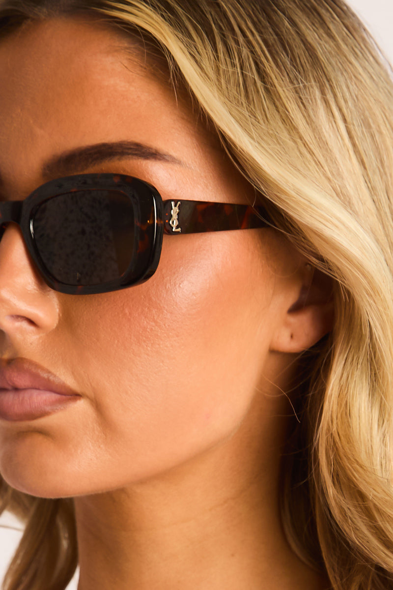 Brown Logo Detail Tortoise Shell Sunglasses - Shelley