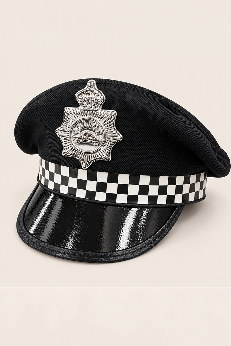 Black Halloween Police Officer Hat - Robin