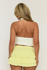 Butter Yellow Ruffle Mini Skirt - Elvira