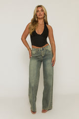 Black Lace Trim Corset Top - Albane