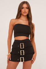 Black Buckle Detail Skort - Analisa