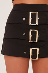 Black Buckle Detail Skort - Analisa