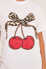 White Graphic Print Longline Oversized T-Shirt - Evi