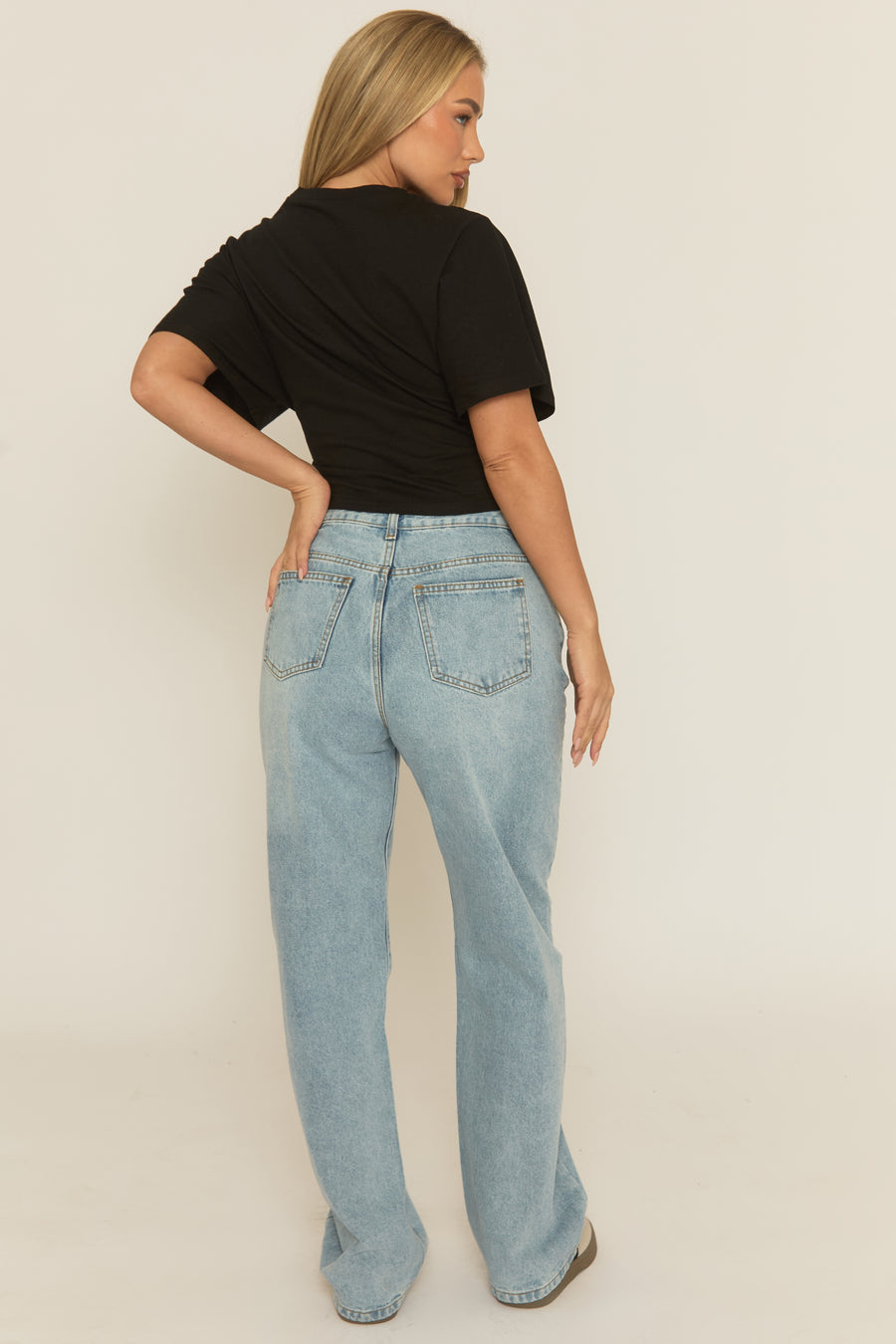 Blue Denim Extra Long Straight Leg Jeans - Blaise