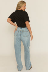 Blue Denim Extra Long Straight Leg Jeans - Blaise