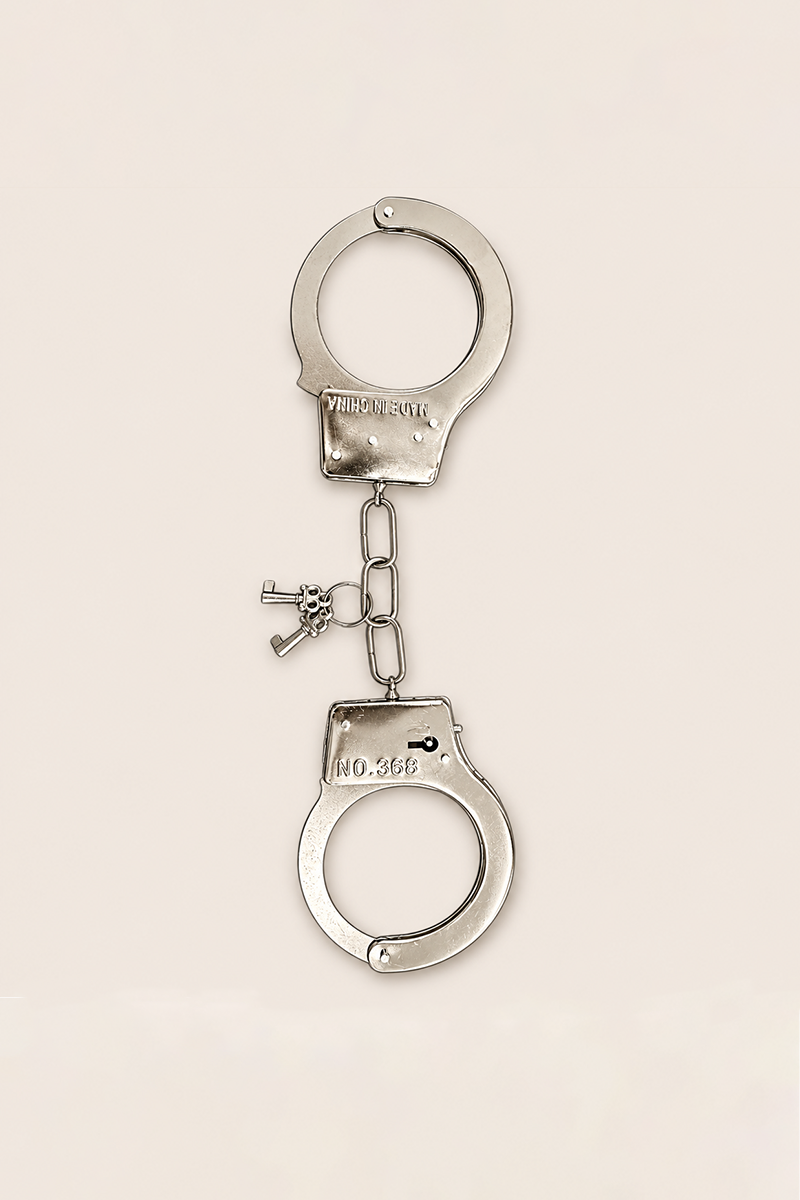 Silver Metal Halloween Police Handcuffs - Diena