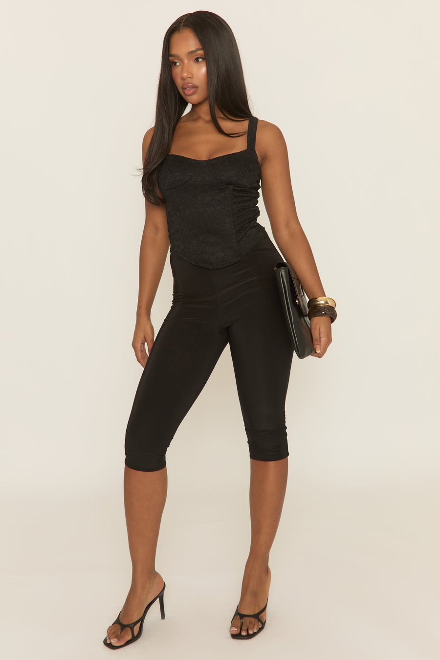 Black Floral Lace Corset Top - Rosibelle