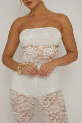White Lace Bandeau Top - Jeanie