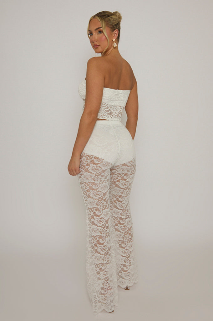 White Lace Bandeau Top - Jeanie