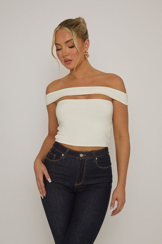Ivory Cut Out Bandeau Top - Amal