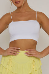 White Basic Strappy Crop Top - Rosaria