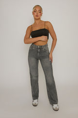 Black Basic Strappy Crop Top - Rosaria