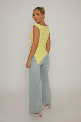 Yellow Asymmetric Ruched Top - Chester