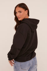 Black Cherry Print Oversized Hoodie - Molly