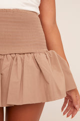 Stone Shirring Detail Puffball Mini Skirt - Gracen