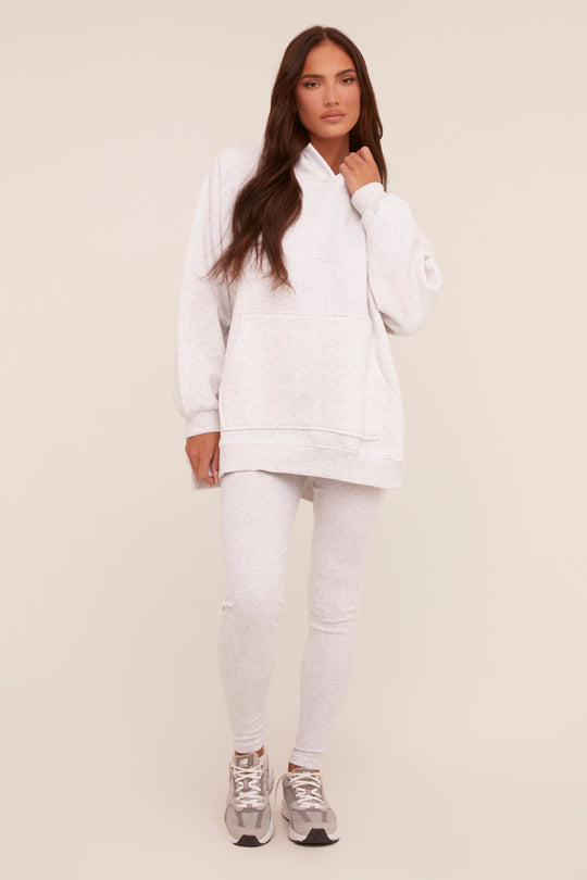 Light Grey Oversized Hoodie And Leggings Co-ord Set - Renee