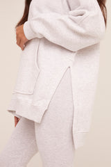 Light Grey Oversized Hoodie And Leggings Co-ord Set - Renee