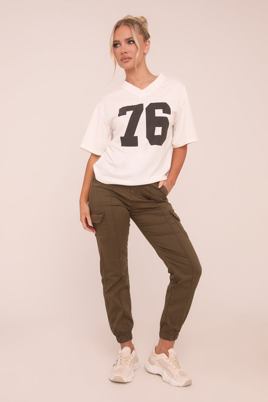 Khaki Cuffed Cargo Trousers - Genesis