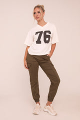 Khaki Cuffed Cargo Trousers - Genesis
