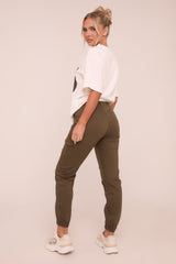 Khaki Cuffed Cargo Trousers - Genesis