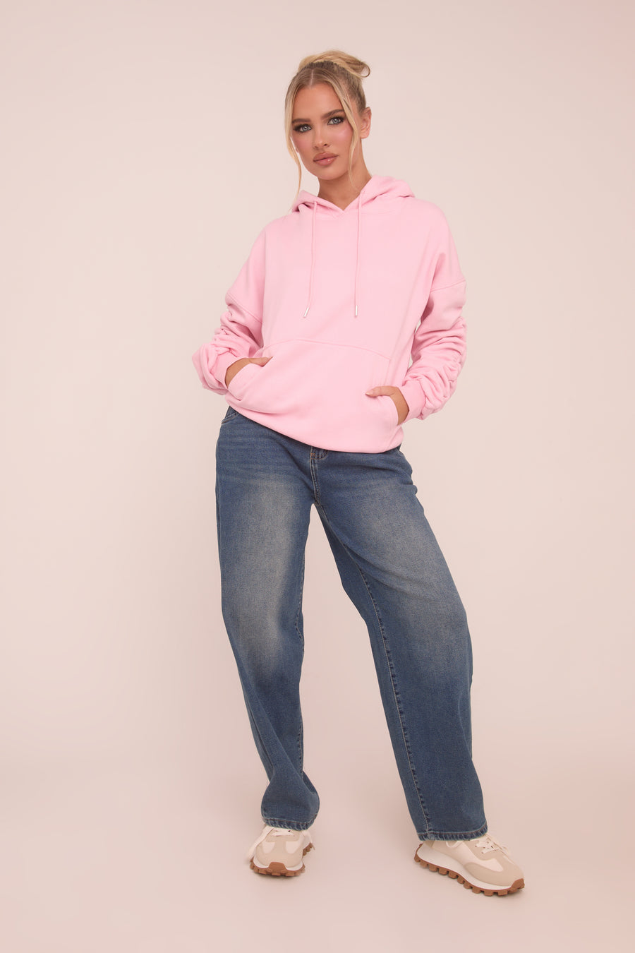 Mid Blue Stretch Balloon Leg Jeans - Lara