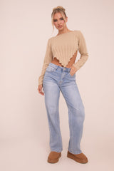 Light Blue Stretch Straight Leg Jeans - Sam