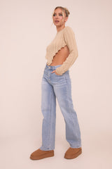 Light Blue Stretch Straight Leg Jeans - Sam