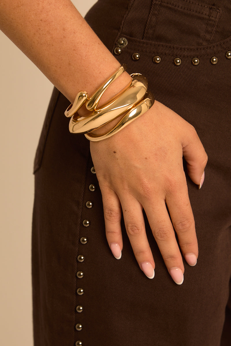 Gold Chunky Bangle Multipack - Reena