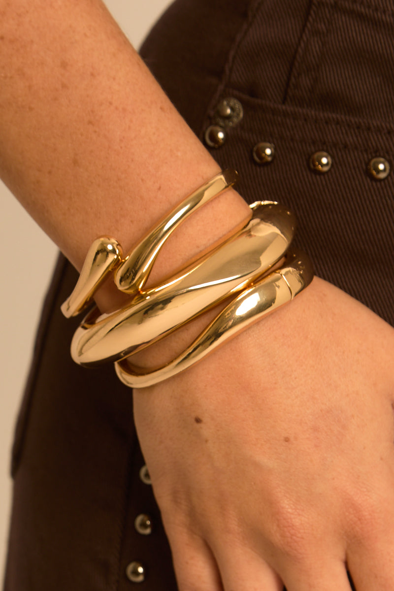 Gold Chunky Bangle Multipack - Reena
