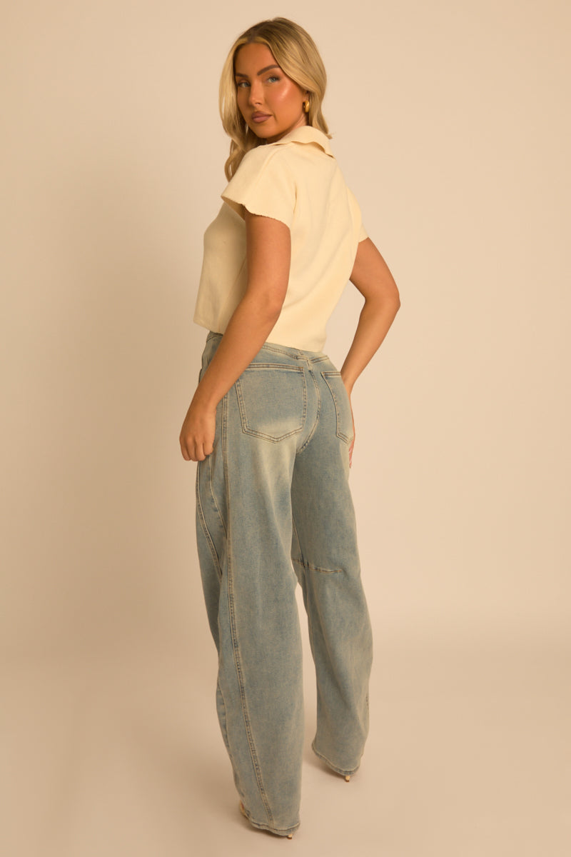 Ivory Cropped Knit Jumper - Greta