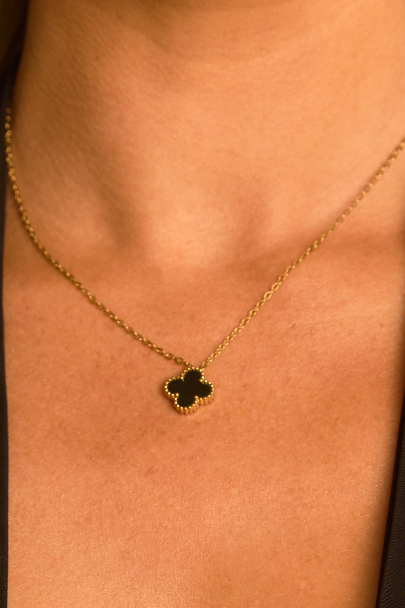 Black Clover Charm Necklace - Patricia