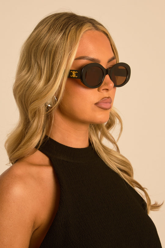 Black Logo Detail Sunglasses - Madonna