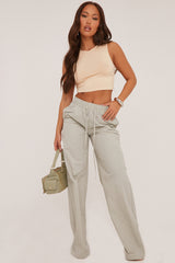 Stone Round Neck Cropped Top - Evelyn