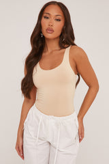 Stone Scoop Neck Basic Bodysuit - Conie