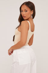 Stone Scoop Neck Basic Bodysuit - Conie