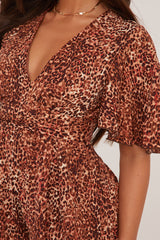 Leopard Print Frill Detail Playsuit - Bela