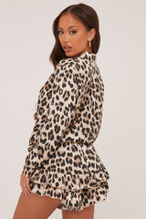 Leopard Print Button Up Oversized Shirt - Demelza
