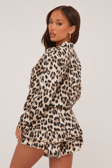 Leopard Print Frill Detail Shorts - Gayle