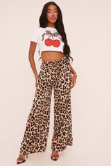 White Graphic Print Cropped T-shirt - Silvanna