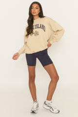 Beige Rhode Island Oversized Sweater - Channon