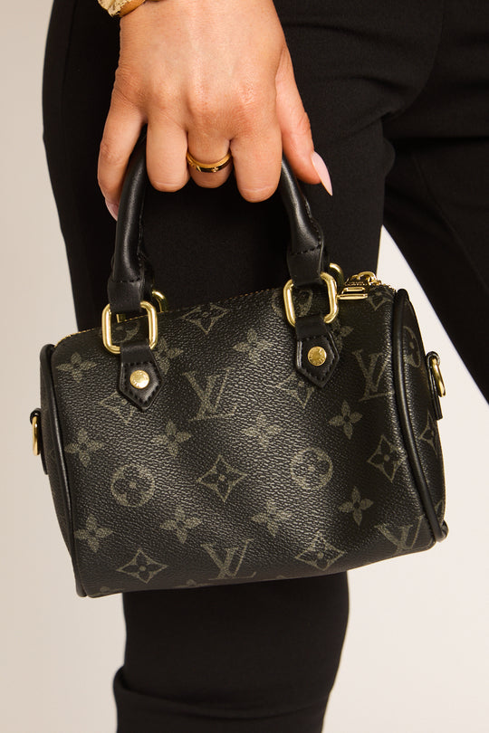 Black Monogram Top Handle Mini Bag - Nelson