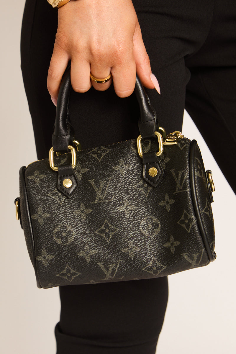 Black Monogram Top Handle Mini Bag - Nelson