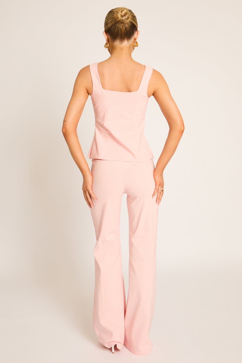 Pink Waistcoat and Flare Trouser Co-ord Set - Murphy