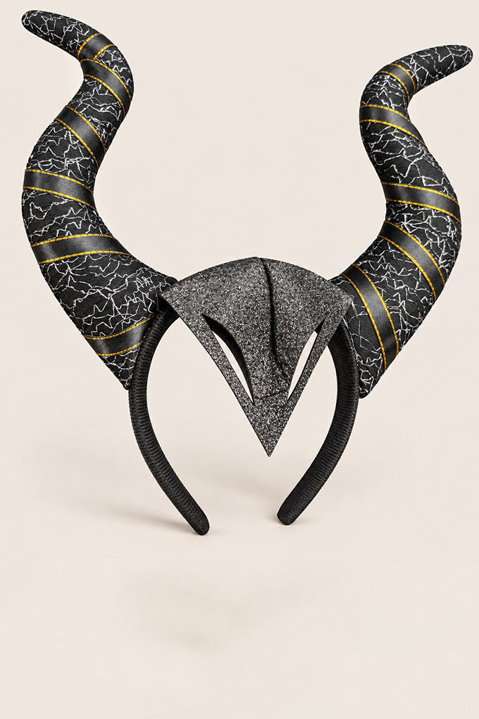 Black and Gold Maleficent Horn Headband - Sienna