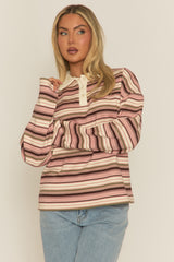 Pink Stripe Long Sleeve Rugby Top - Lolla