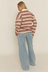 Pink Stripe Long Sleeve Rugby Top - Lolla