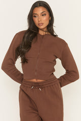 Chocolate Zip Through Loungewear Set - Laurye