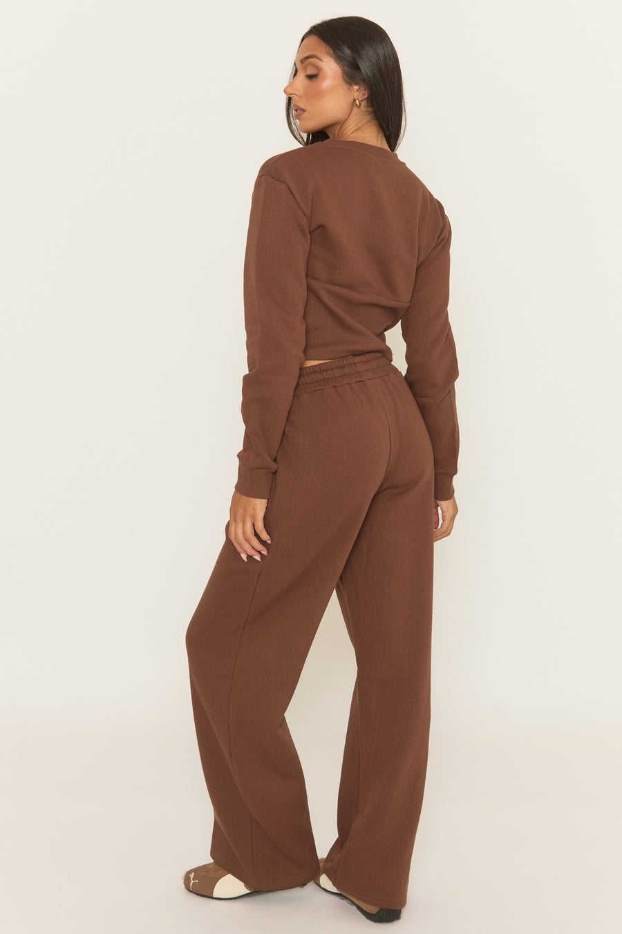Chocolate Zip Through Loungewear Co-ord Set - Laurye